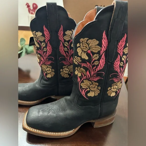 NWT. Size 8 Dan Post Asteria Floral Western Performance Boots- Broad Square Toes - Picture 5 of 7